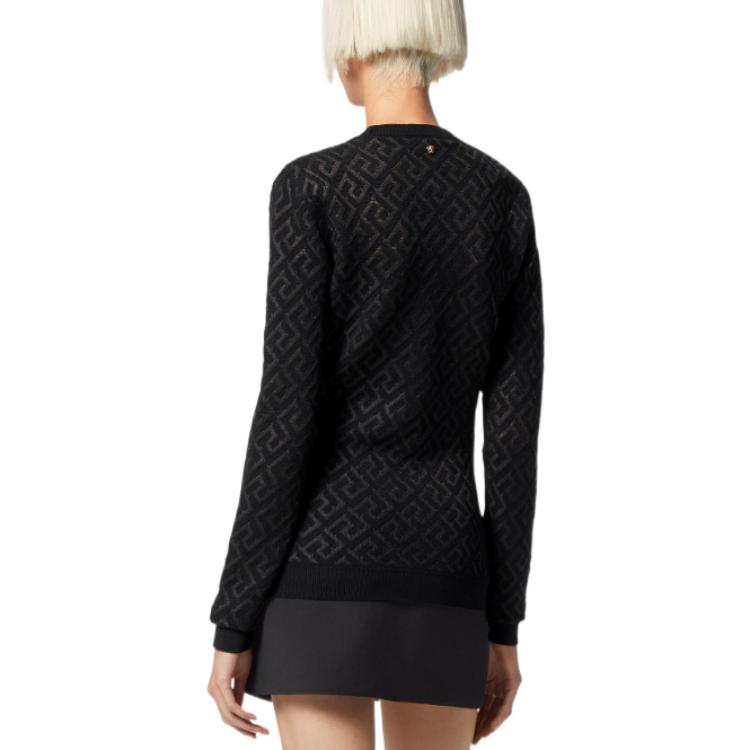 (Women) VERSACE FW22  Black Knit Pullover Sweater with Print. 1009041-1A04065-1B000 圖 5