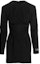 Buy (Women) VERSACE FW22 Black Long Sleeve Fitted Waist Midi Dress 1006880-1A05161-1B000