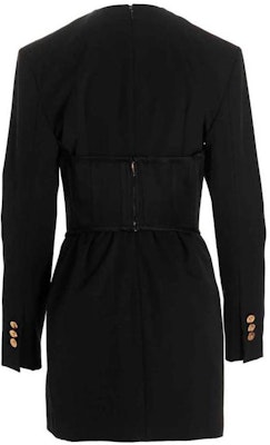 (Women) VERSACE FW22 Black Long Sleeve Fitted Waist Midi Dress 1006880-1A05161-1B000 Lookbook (Women) VERSACE FW22 Black Long Sleeve Fitted Waist Midi Dress 1006880-1A05161-1B000