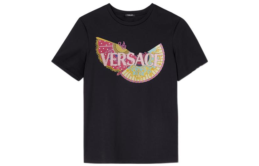 (Women) VERSACE FW22  Black Printed Crew Neck T-Shirt 1006536-1A04552-1B000 圖 2