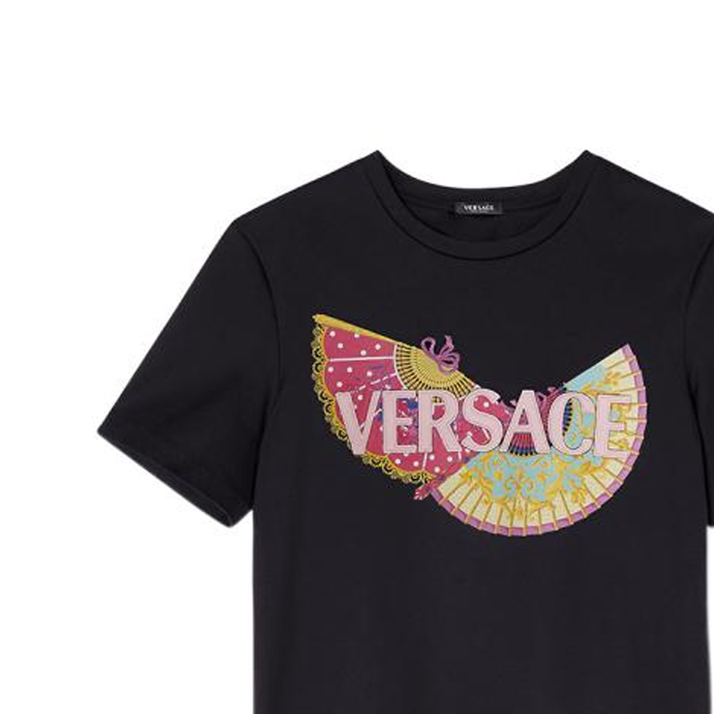 (Women) VERSACE FW22  Black Printed Crew Neck T-Shirt 1006536-1A04552-1B000 圖 6