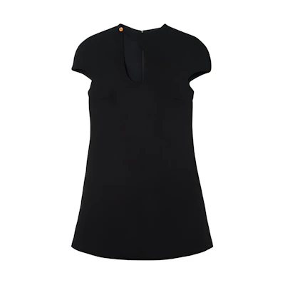 (Women) Versace FW22 Black Teardrop Cutout Short Sleeve Dress 1005921-1A00537-1B000