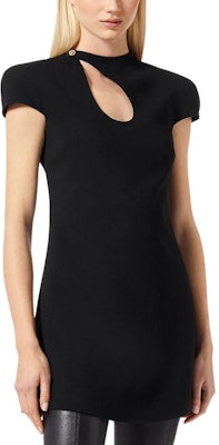 (W) 베르사체 FW22 블랙 티어드롭 컷아웃 반팔 드레스 1005921-1A00537-1B000 Lookbook (W) 베르사체 FW22 블랙 티어드롭 컷아웃 반팔 드레스 1005921-1A00537-1B000