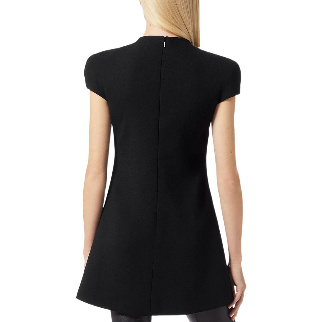 Shop (W) 베르사체 FW22 블랙 티어드롭 컷아웃 반팔 드레스 1005921-1A00537-1B000