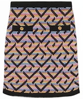 (Women) VERSACE FW22 Elastic Waist Knitted Floral Mini Skirt 1003053-1A05088 (Women) VERSACE FW22 Elastic Waist Knitted Floral Mini Skirt 1003053-1A05088