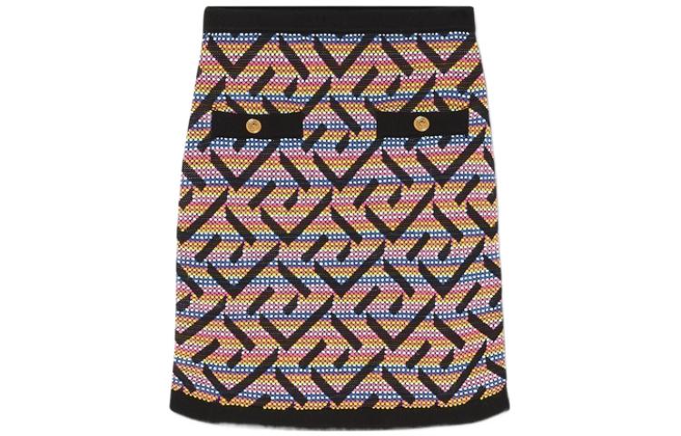 Order (W) 베르사체 FW22 플로럴 니트 미니스커트 엘라스틱 웨이스트 1003053-1A05088