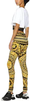 Purchase (Women) VERSACE FW22 Gold Geometric Pattern Jacquard Mid-Waist Leggings 1003900-1A04239-5B000