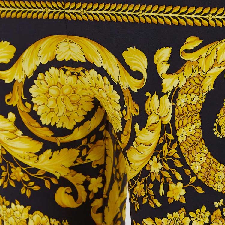Details for (Women) VERSACE FW22  Gold Geometric Pattern Jacquard Mid-Waist Leggings 1003900-1A04239-5B000