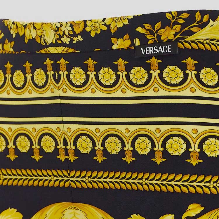 Sizing (Women) VERSACE FW22  Gold Geometric Pattern Jacquard Mid-Waist Leggings 1003900-1A04239-5B000