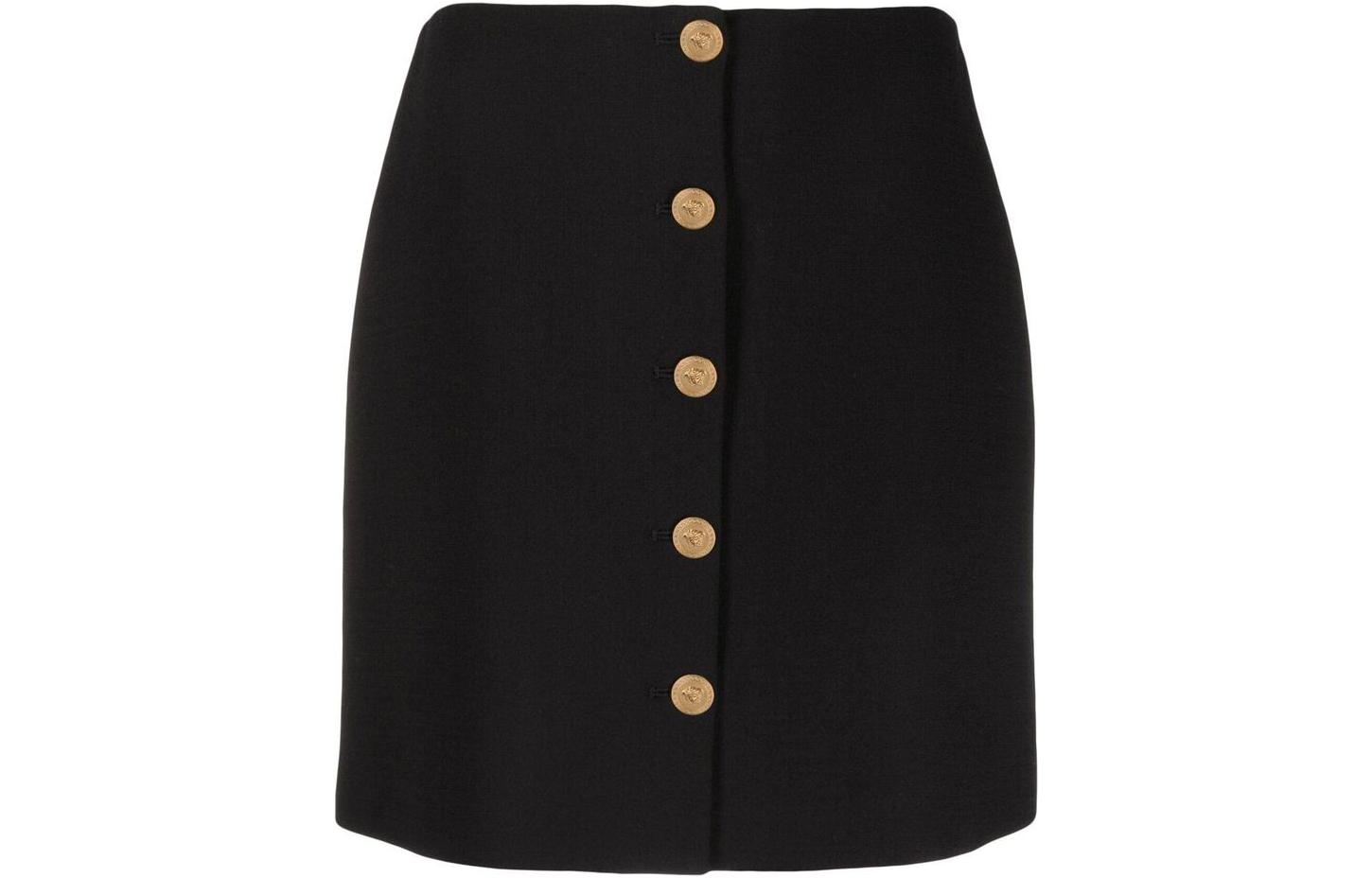 (Women) VERSACE FW22  High-Waist Medusa Embossed Casual Skirt Black 1005636-1A00537-1B000