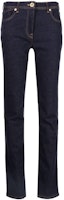 (Women) VERSACE FW22 Slim Fit Flared Pocket Print Jeans - Blue 10012711-A04071-2D100 (Women) VERSACE FW22 Slim Fit Flared Pocket Print Jeans - Blue 10012711-A04071-2D100