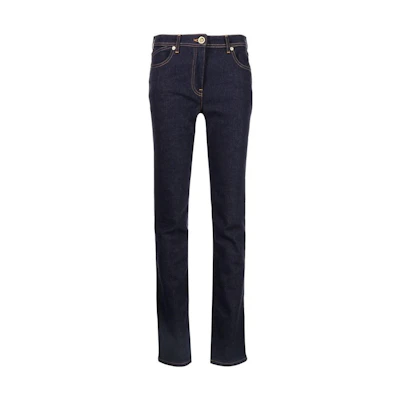 (Women) VERSACE FW22 Slim Fit Flared Pocket Print Jeans - Blue 10012711-A04071-2D100