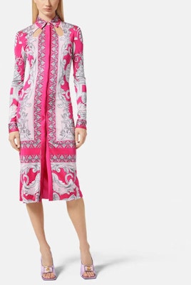 (W) Versace FW22 巴洛克印花長袖襯衫洋裝 女士粉紅色 1005901-1A04413-5P470 Lookbook (W) Versace FW22 巴洛克印花長袖襯衫洋裝 女士粉紅色 1005901-1A04413-5P470