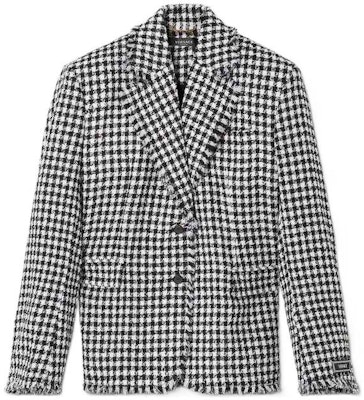 (W) Blazer Tweed Pinggiran VERSACE FW22 Wanita Hitam Putih 1007497-1A05334-2W020 Buy (W) Blazer Tweed Pinggiran VERSACE FW22 Wanita Hitam Putih 1007497-1A05334-2W020