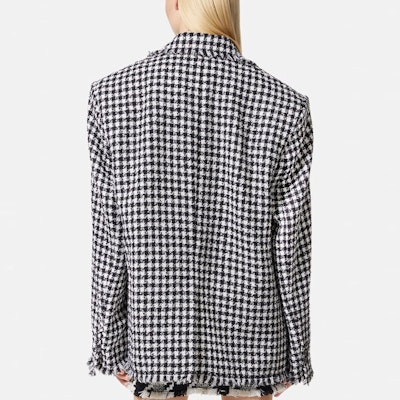 (W) Blazer Tweed Pinggiran VERSACE FW22 Wanita Hitam Putih 1007497-1A05334-2W020 Shop (W) Blazer Tweed Pinggiran VERSACE FW22 Wanita Hitam Putih 1007497-1A05334-2W020