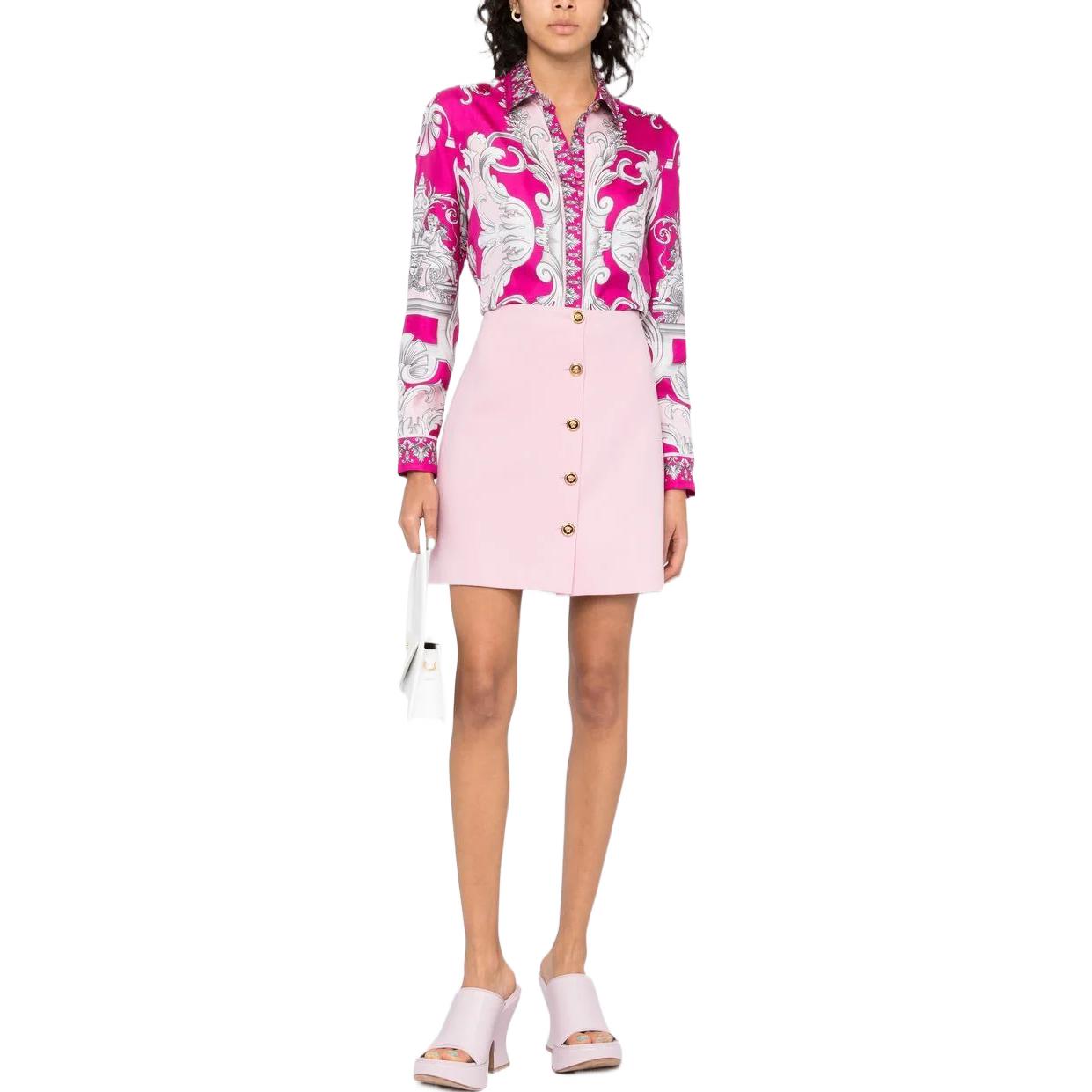 Lookbook (W) ヴェルサーチ FW22 ハイウエスト ミニスカート ピンク ファッション 1005636-1A00537-1PG40