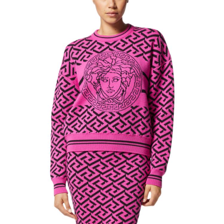 (Women) VERSACE FW22 Medusa Jacquard Crewneck Pullover Sweater Women’s Pink 1003590-1A02469-2PG20 圖 5