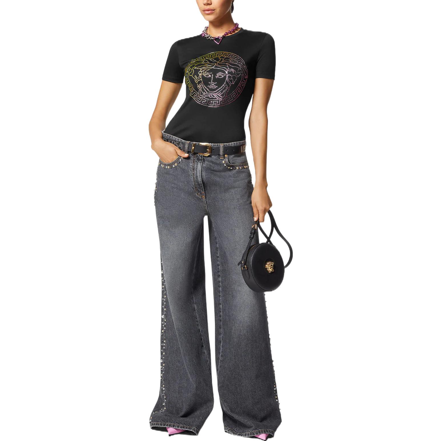 (Women) VERSACE FW22 Medusa Print Crewneck T-Shirt  Black 1009200-1A04550-1B000 圖 3