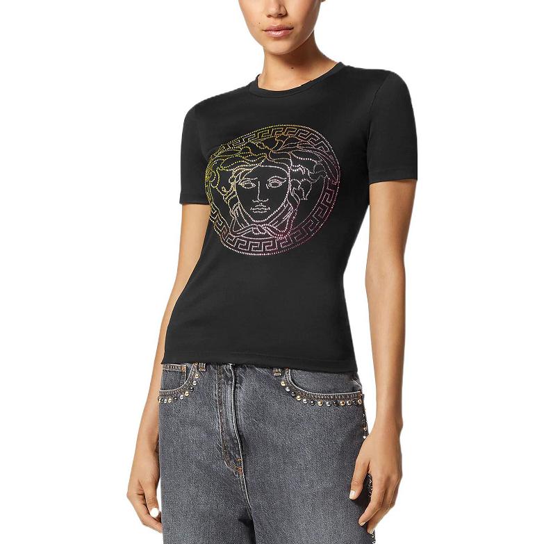 (Women) VERSACE FW22 Medusa Print Crewneck T-Shirt  Black 1009200-1A04550-1B000 圖 5