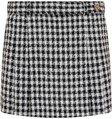 (W) 베르사체 FW22 체크 버튼 하이웨이스트 미니 스커트 블랙 화이트. 1007398-1A05334-2W020 Order (W) 베르사체 FW22 체크 버튼 하이웨이스트 미니 스커트 블랙 화이트. 1007398-1A05334-2W020