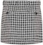 Lookbook (W) 베르사체 FW22 체크 버튼 하이웨이스트 미니 스커트 블랙 화이트. 1007398-1A05334-2W020