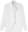 Order (W) ヴェルサーチ FW23 ホワイトジャガード 長袖シャツ リボンカラー付き 1014489-1A10059-1W000