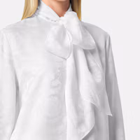 Details for (W) VERSACE FW23 白色提花長袖襯衫配絲帶領 1014489-1A10059-1W000
