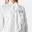 Details for (W) ヴェルサーチ FW23 ホワイトジャガード 長袖シャツ リボンカラー付き 1014489-1A10059-1W000