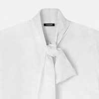 Sizing (W) VERSACE FW23 白色提花長袖襯衫配絲帶領 1014489-1A10059-1W000