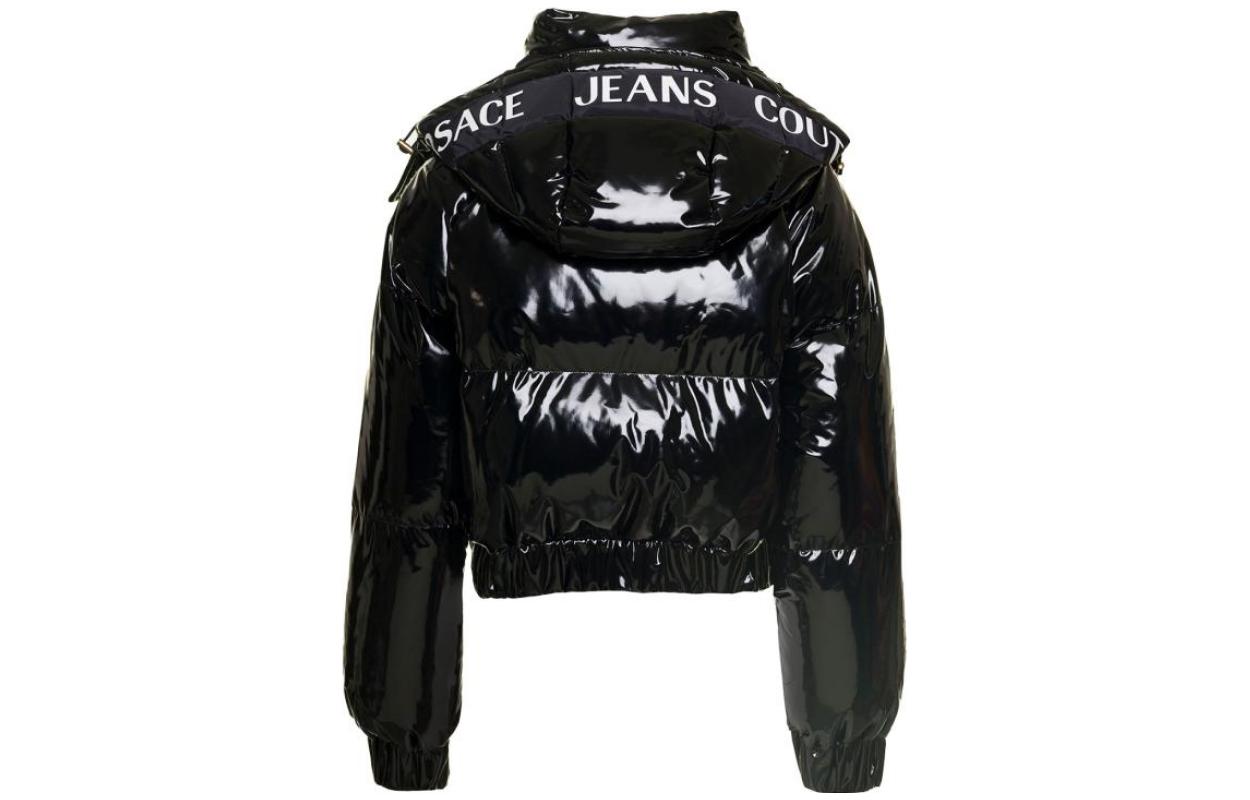 (Women) VERSACE FW23 Glossy Zip-Up Hoodie Jacket Long Sleeve  Black 75HAU402-CQD05-899 圖 3