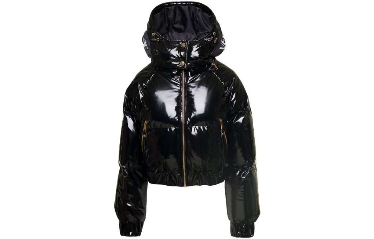 (Women) VERSACE FW23 Glossy Zip-Up Hoodie Jacket Long Sleeve  Black 75HAU402-CQD05-899 圖 4