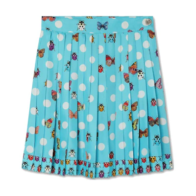 (Women) VERSACE FW23 Polka Dot Butterfly Print High-Waist Skirt Women’s Blue 1011263-1A08285-5U010