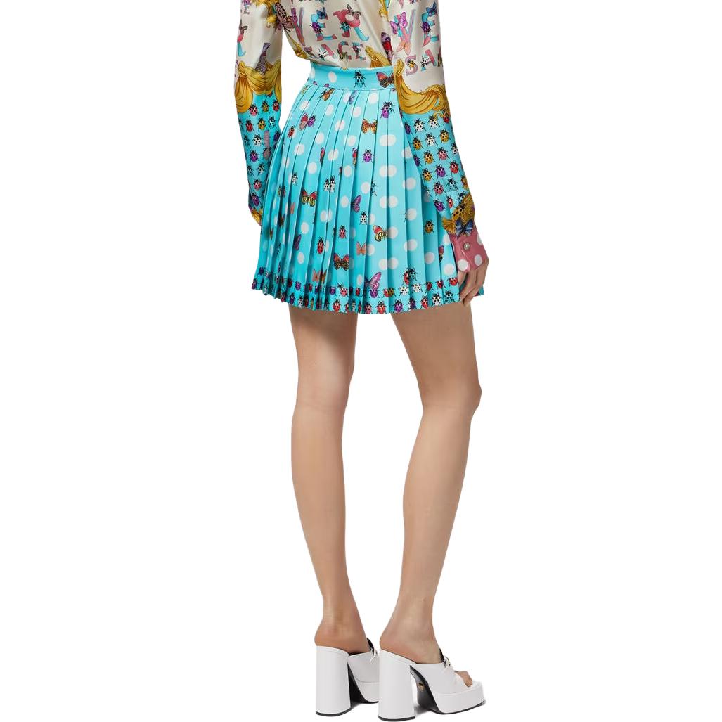 Purchase (W) VERSACE 2023秋冬波點蝴蝶印花高腰裙 女款藍色 1011263-1A08285-5U010