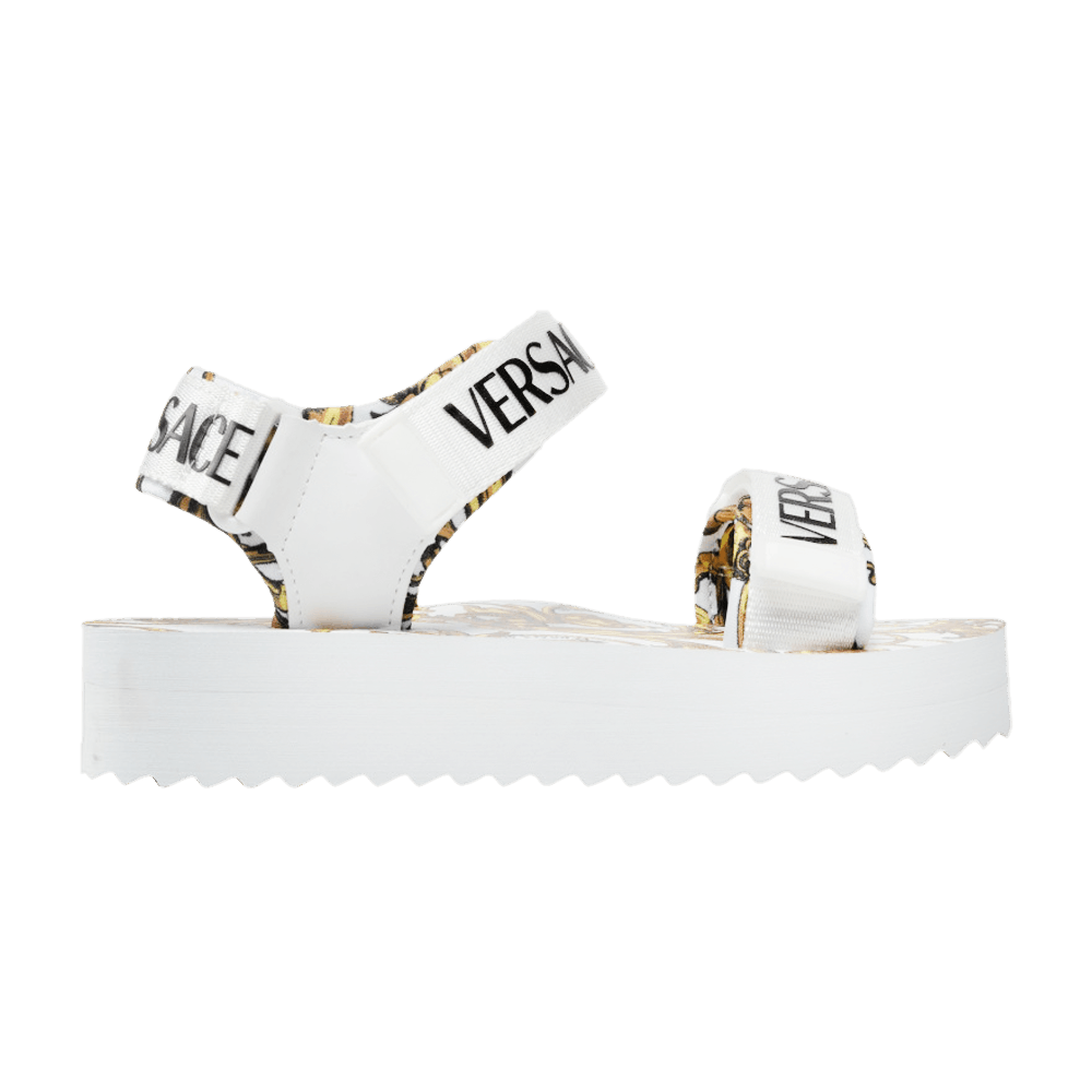 (Women) Versace Garland Logo Platform Sandal 'Baroque Print - White' 72VA3SX4-ZS196-G03