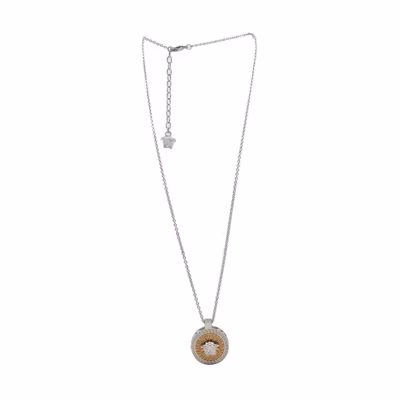 (Women) VERSACE Geometric Design Metallic Fiber Necklace for Women - Gold 10154611A006214J160