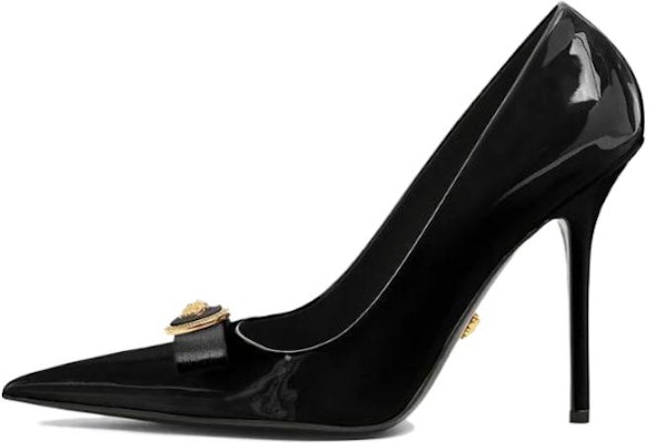 (Women) Versace Gianni Ribbon 12cm 'Black Gold Stiletto' 1012494-1A08983_1B00V Buy (Women) Versace Gianni Ribbon 12cm 'Black Gold Stiletto' 1012494-1A08983_1B00V