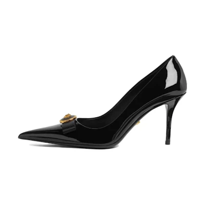 (W) Versace Gianni Ribbon High Heels 'Black Gold'