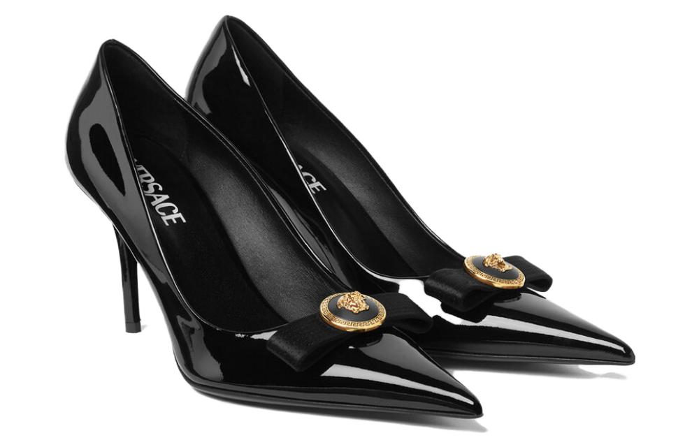 (W) Versace Gianni Ribbon High Heels 'Black Gold' 圖 3