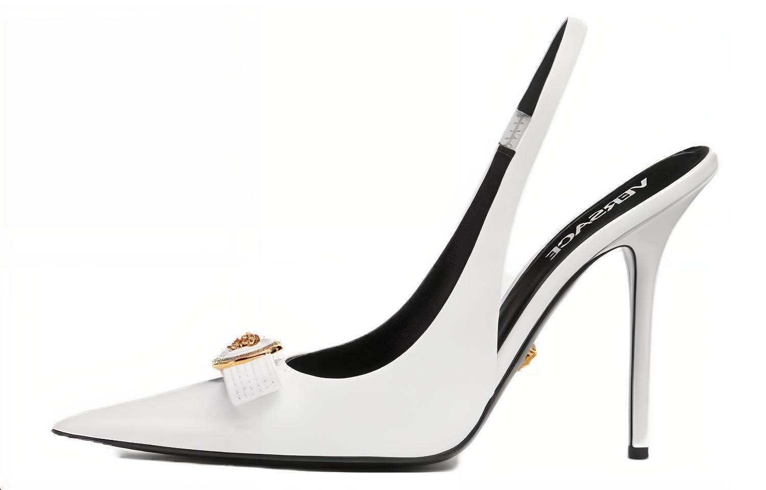 (W) Versace Gianni Ribbon High Heels 'White Ribbon'