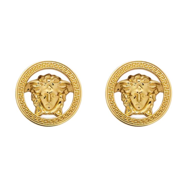 (Women) VERSACE Gold  Earrings with Patterned Metal Design 10163671A006203J000