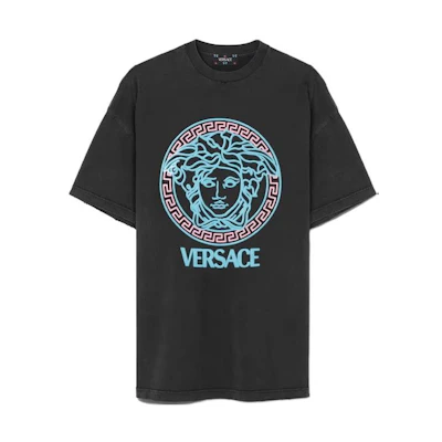 (Women) Versace Graphic Print Crew Neck Straight Cut T-Shirt - Black 1010848-1A08262-6BD60