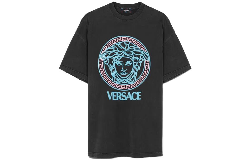 (Women) Versace Graphic Print Crew Neck Straight Cut  T-Shirt - Black 1010848-1A08262-6BD60 圖 2