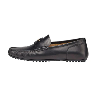 (W) Versace Greca Argyle Leather Loafers 'Black'