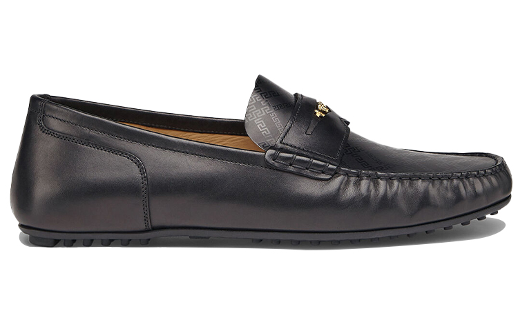 (W) Versace Greca Argyle Leather Loafers 'Black' 圖 2