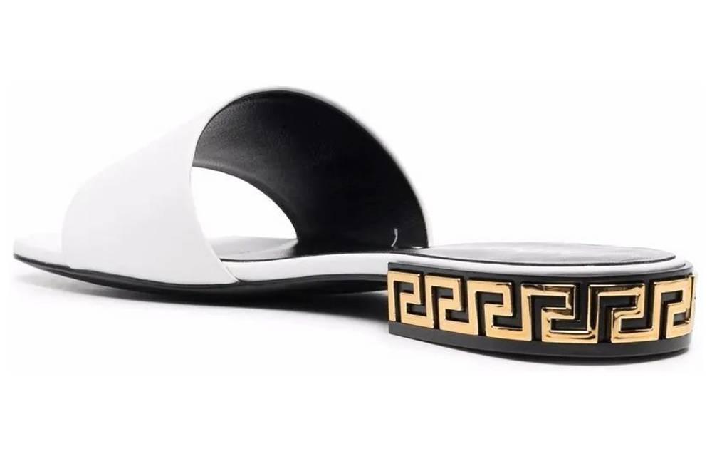 (W) Versace Greca Labyrinth 'White Open-Toe Slides' 圖 2