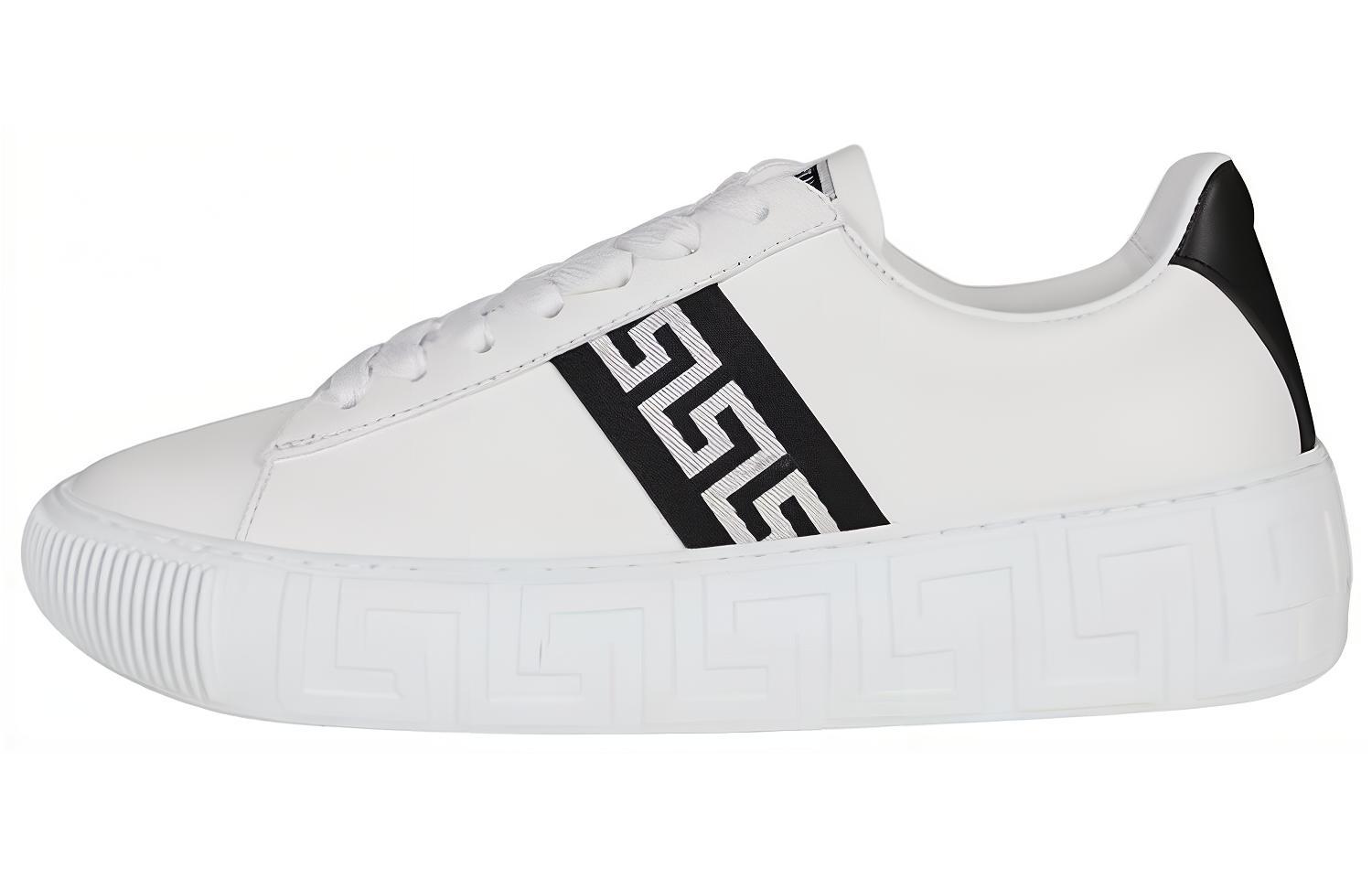 (W) Versace Greca Logo Leather 'White Fashion Sneaker'