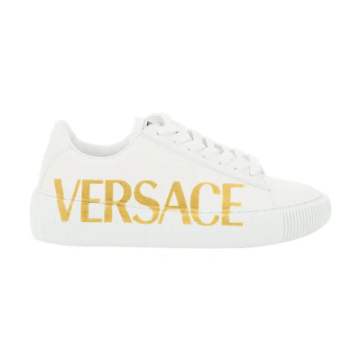 (W) Versace Greca Low 'Logo - White Gold'
