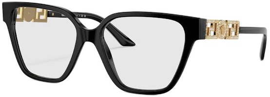 (Women) VERSACE GRECA STRASS Black Irregular Optical Glasses Women Acetate Metal Crystals O3358B-OGB154 (Women) VERSACE GRECA STRASS Black Irregular Optical Glasses Women Acetate Metal Crystals O3358B-OGB154