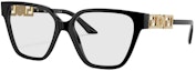 Order (W) 베르사체 그레카 스트라스 블랙 여성용 비정형 광학 안경 아세테이트 메탈 크리스탈 O3358B-OGB154
