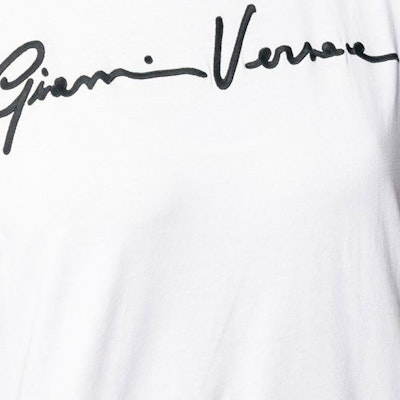 (W) 버르사체 GV 자수 코튼 크루넥 티셔츠 - 화이트 A85757-A228806-A2048 Details for (W) 버르사체 GV 자수 코튼 크루넥 티셔츠 - 화이트 A85757-A228806-A2048